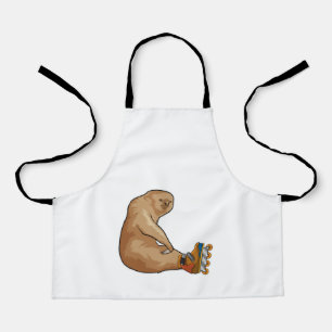 Sloth als Inline-Skater mit Inline-Skaten Schürze