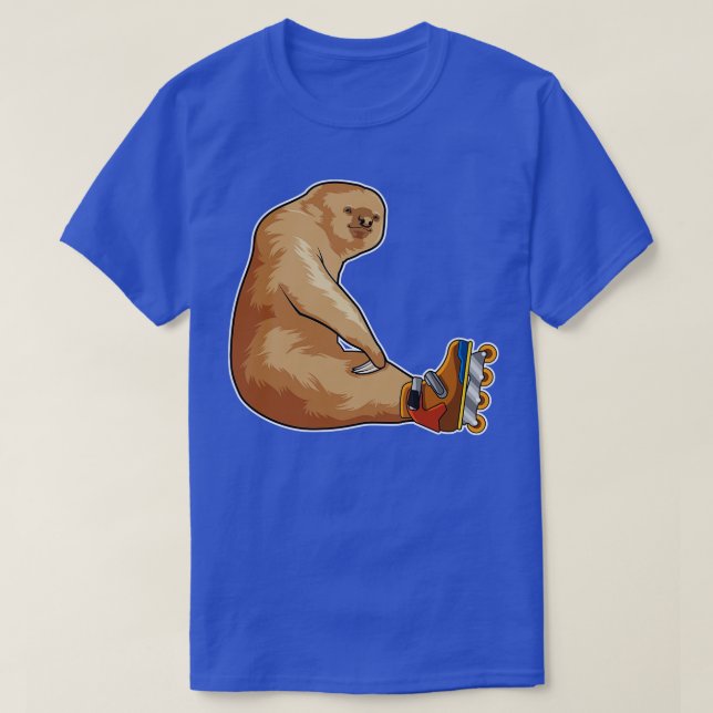Sloth als Inline-Skater mit Inline-Skaten T-Shirt (Design vorne)