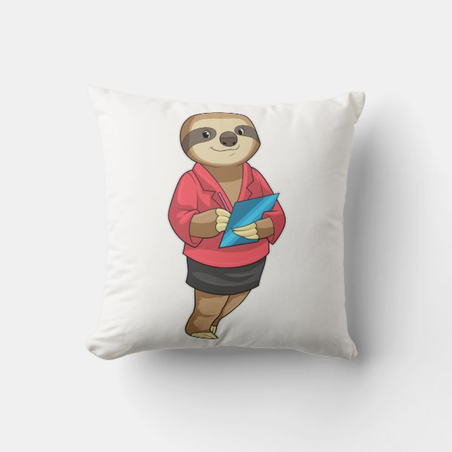 Sloth als Secretary mit Notepad Kissen (Vorderseite)