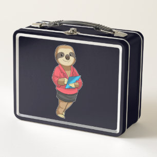 Sloth als Secretary mit Notepad Metall Brotdose