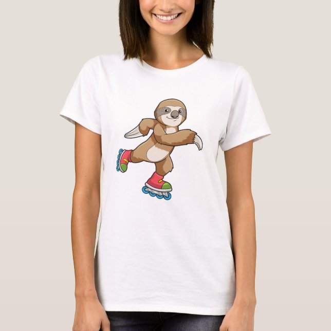 Sloth als Skater mit Inline-Skaten T-Shirt (Vorderseite)