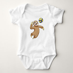 Sloth als Volleyball-Spieler mit Volleyball Baby Strampler