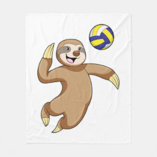 Sloth als Volleyball-Spieler mit Volleyball Fleecedecke