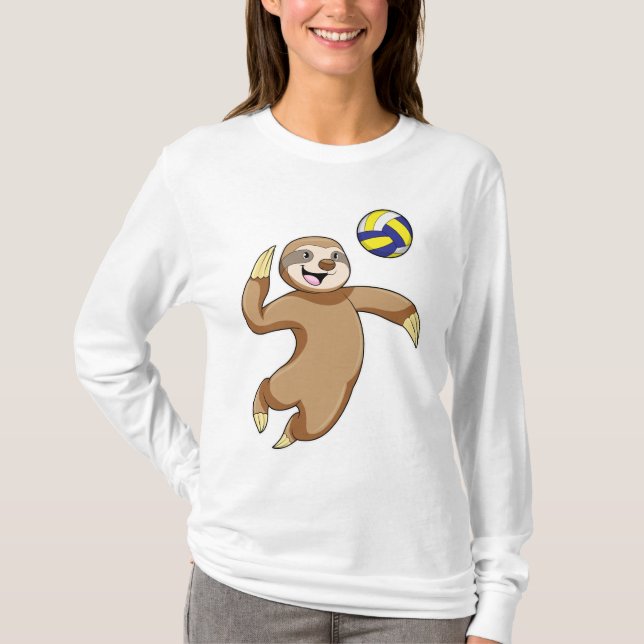 Sloth als Volleyball-Spieler mit Volleyball T-Shirt (Vorderseite)