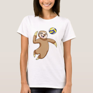 Sloth als Volleyball-Spieler mit Volleyball T-Shirt