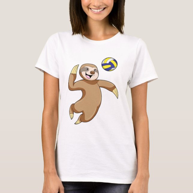 Sloth als Volleyball-Spieler mit Volleyball T-Shirt (Vorderseite)