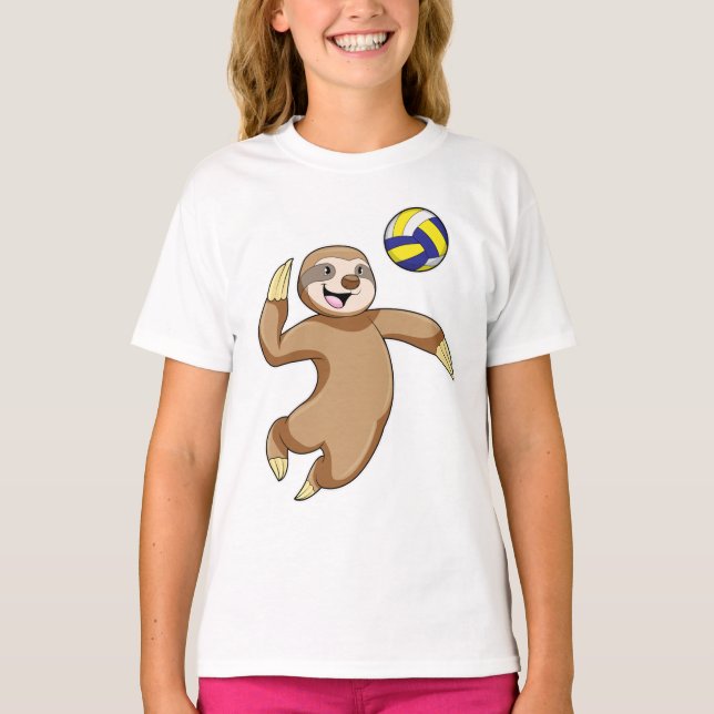 Sloth als Volleyball-Spieler mit Volleyball T-Shirt (Vorderseite)