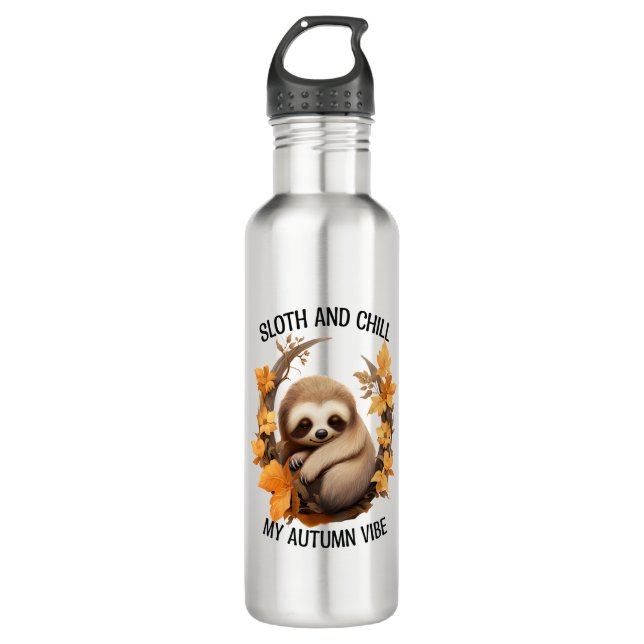 Sloth and Chill My Autumn Vibe Edelstahlflasche (Vorderseite)
