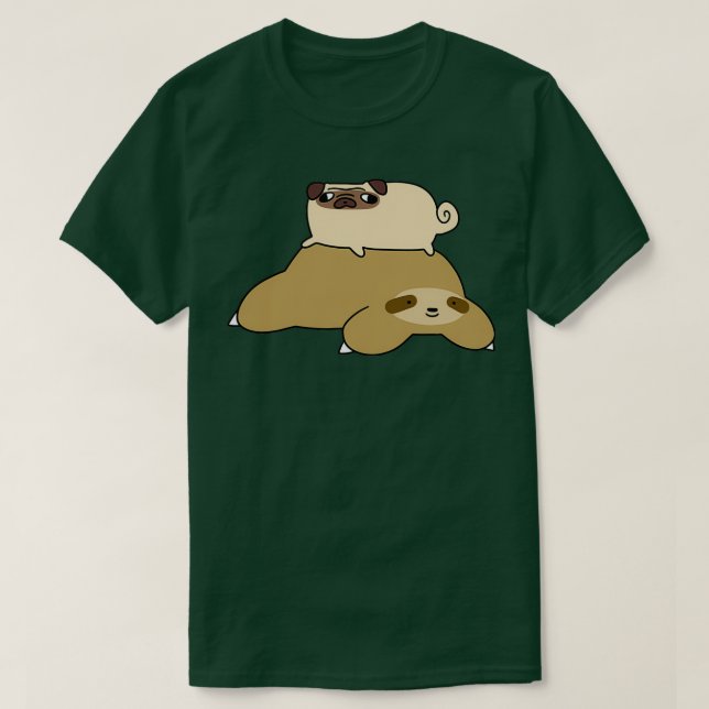 Sloth and Little Pug T-Shirt (Design vorne)