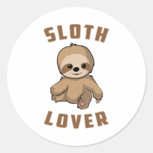 Sloth Animal Lazy Sloths Tired Sleeping Funny Gift Runder Aufkleber