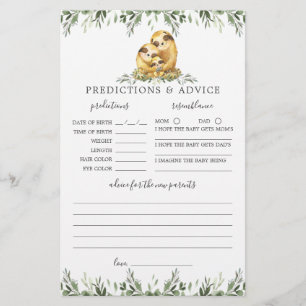 Sloth Animals Baby Shower Vorhersagen und Ratschlä