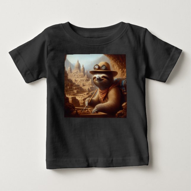 Sloth Archeologist Baby T-shirt (Vorderseite)