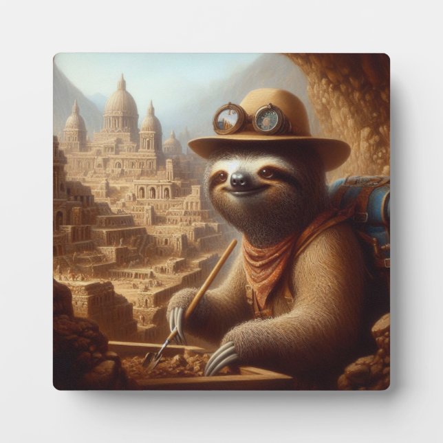Sloth Archeologist Fotoplatte (Vorderseite)