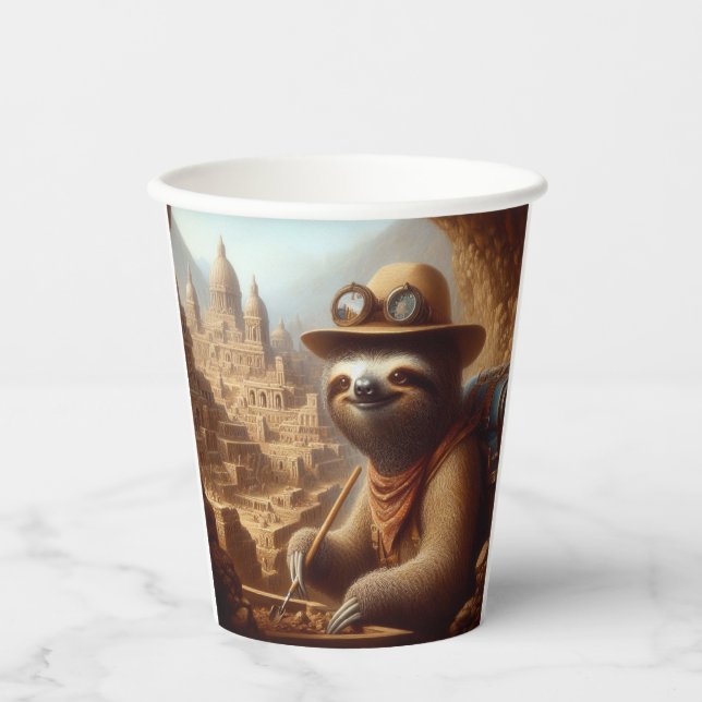 Sloth Archeologist Pappbecher (Vorderseite)