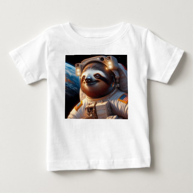 Sloth Astronaut Baby T-shirt (Vorderseite)