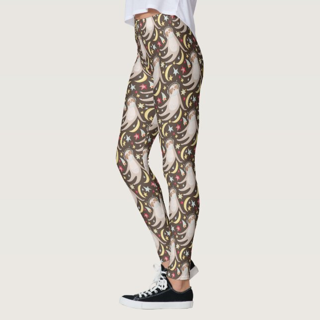 Sloth Astronaut Muster Leggings (Links)