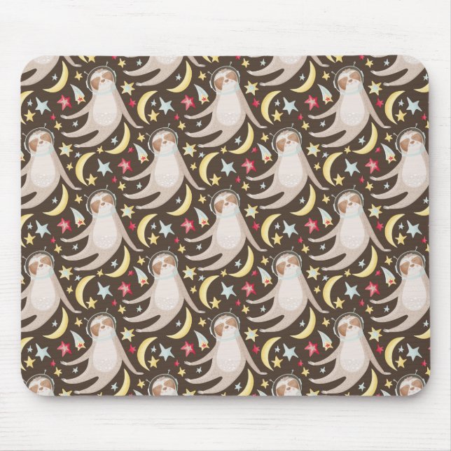 Sloth Astronaut Muster Mousepad (Vorne)