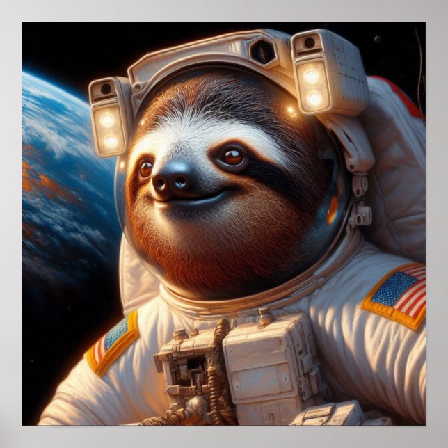 Sloth Astronaut Poster (Vorne)