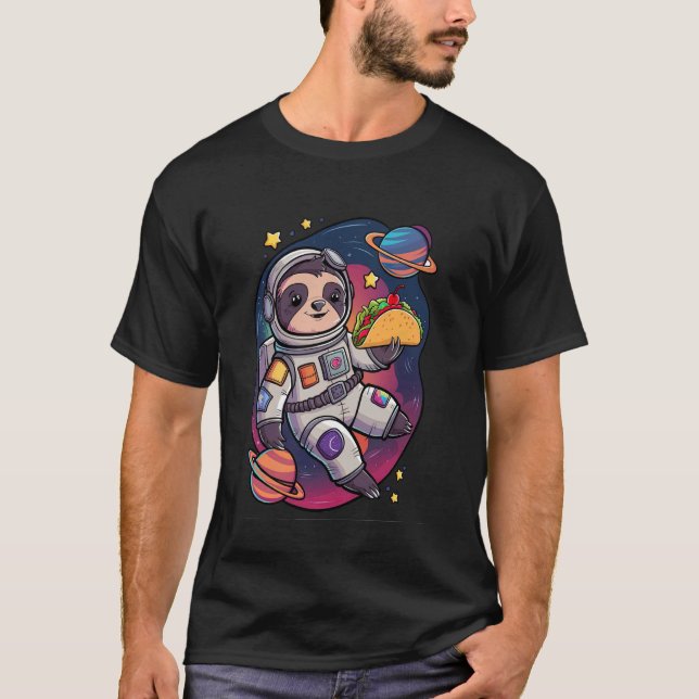 Sloth Astronaut Taco Space Adventure Funny Kawaii  T-Shirt (Vorderseite)