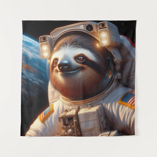 Sloth Astronaut Wandteppich (Vorderseite)