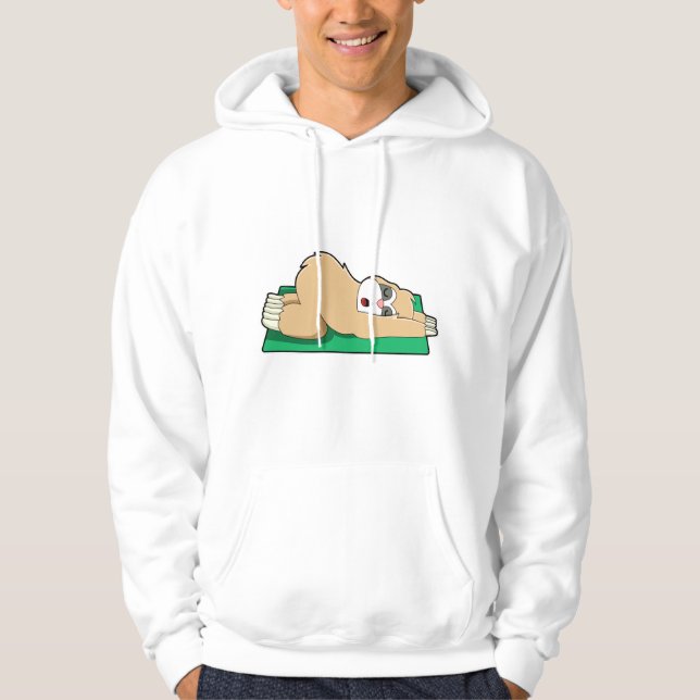 Sloth at Yoga on Yoga mat Hoodie (Vorderseite)