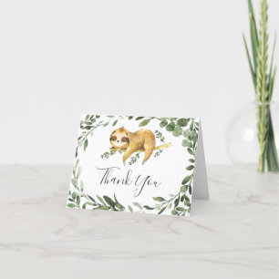 Sloth Baby Dusche Danke Karte