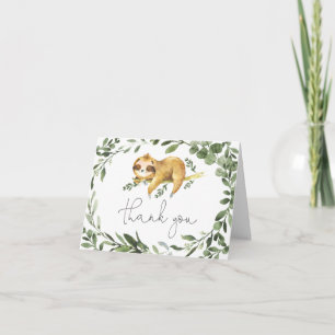 Sloth Baby Dusche Danke Karte