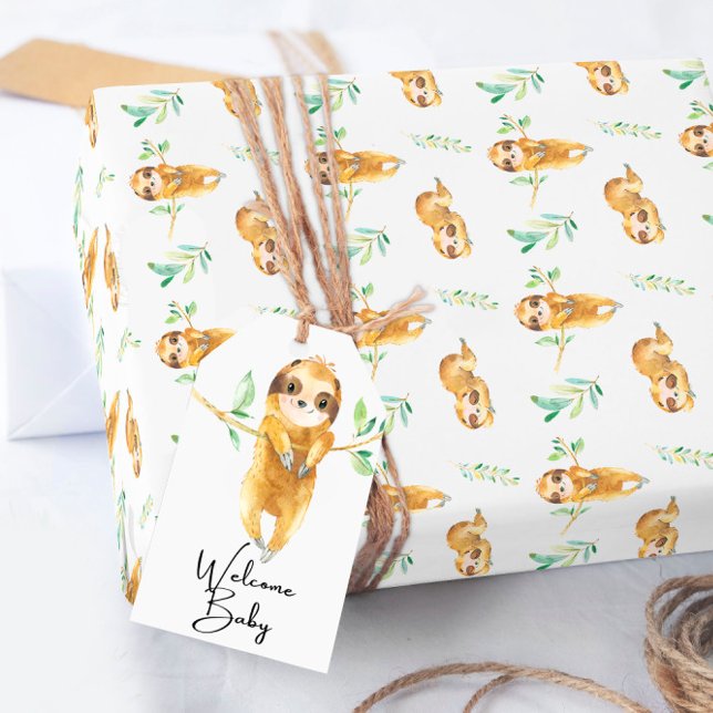 Sloth Baby Dusche Packpapier (Von Creator hochgeladen)