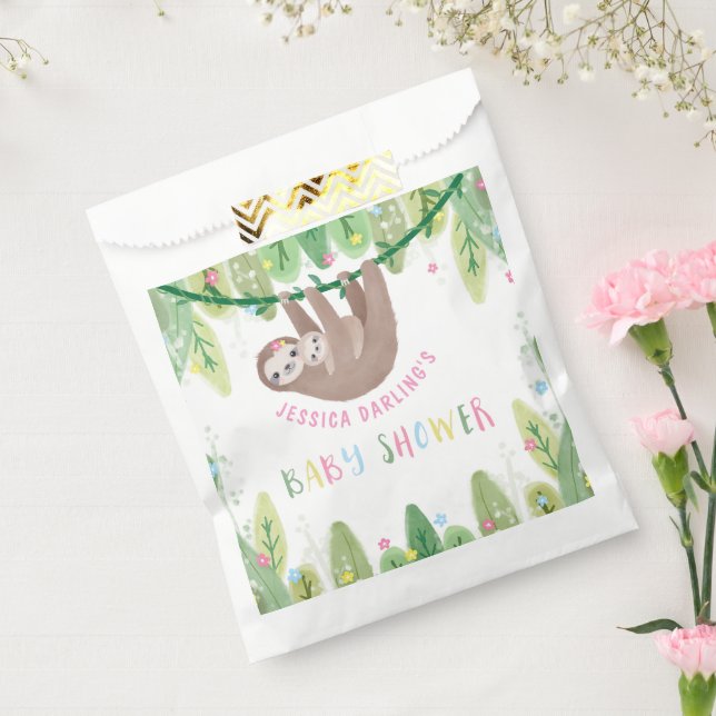 Sloth Baby Girl Duwer Jungle Thema Geschenktütchen (Versiegelt)