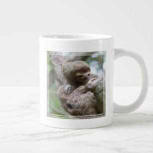 Sloth Baby mit Mutter, die von einem Baum hängt Jumbo-Tasse