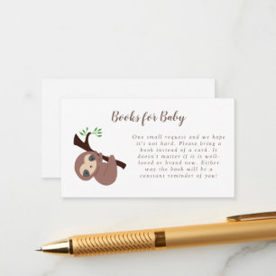 Sloth Baby Shower Book Request Card Niedlich Kawai Begleitkarte