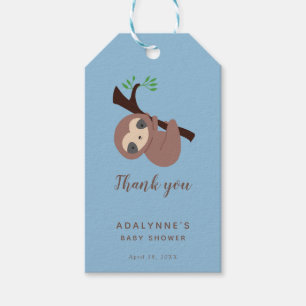 Sloth Baby Shower Danke, Script Niedlich Simple Gi Geschenkanhänger