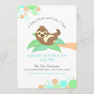 Sloth Baby Shower Einladung