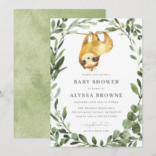 Sloth Baby Shower Einladung