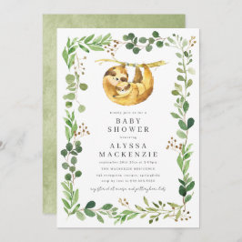 Sloth Baby Shower Invitation Einladung