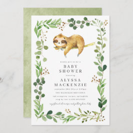 Sloth Baby Shower Invitation Einladung
