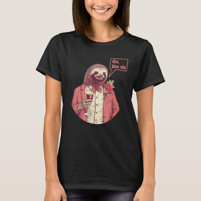 Sloth Barkeeper Drink ein Cocktail Joke Männer und T-Shirt (Vorderseite)