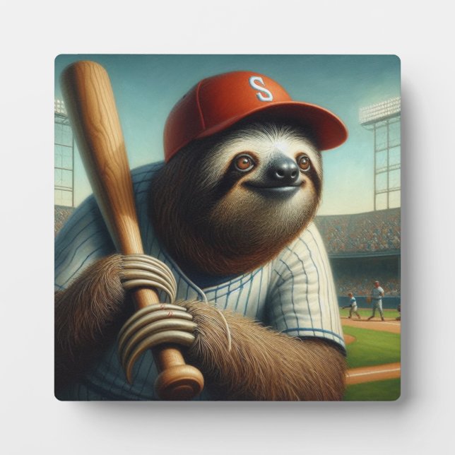 Sloth Baseball Player Fotoplatte (Vorderseite)