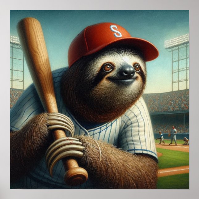 Sloth Baseball Player Poster (Vorne)