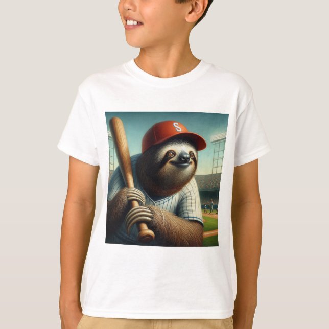 Sloth Baseball Player T-Shirt (Vorderseite)