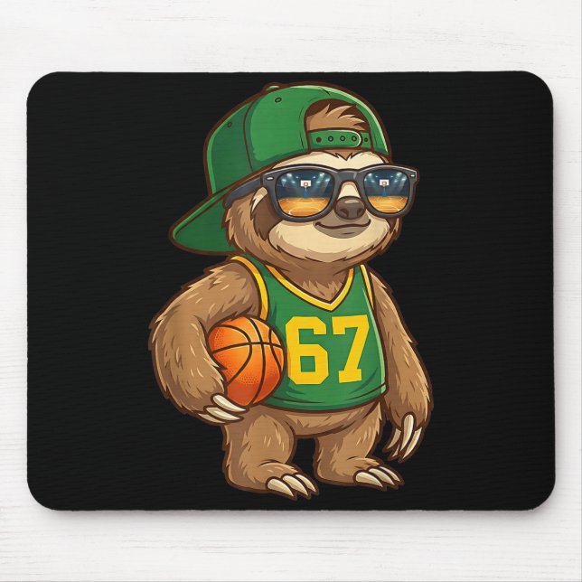 Sloth Basketball 67 Gen Alpha Slang Srts Men Boys  Mousepad (Vorne)