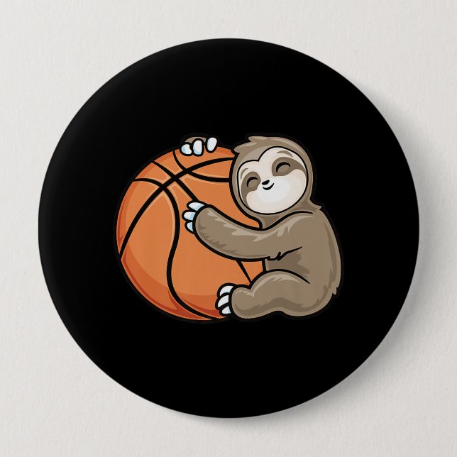 Sloth Basketball Player Sports Animal Lover Button (Vorderseite)