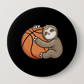 Sloth Basketball Player Sports Animal Lover Button