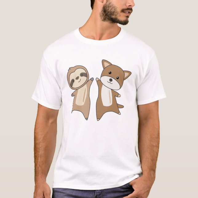 Sloth Beagle Hunde Fliegen Hunde T-Shirt (Vorderseite)