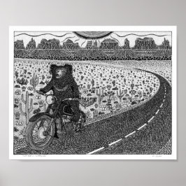 Sloth Bear auf Motorrad #2 Poster