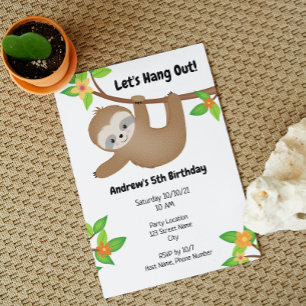 Sloth Birthday Einladung
