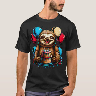 Sloth Birthday Girl Boy Mama Lazy Sloths Gift T-Shirt