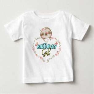 Sloth Birthday Girl Sloth Liebhaber von Geschenken Baby T-shirt