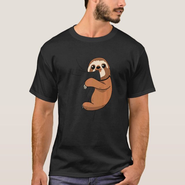 Sloth Biting Niedlich Sloth Animal Sloth T-Shirt (Vorderseite)