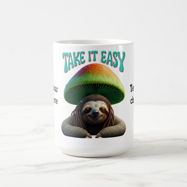 Sloth Boho Hippie benutzerdefinierte personalisier Kaffeetasse (Mittel)